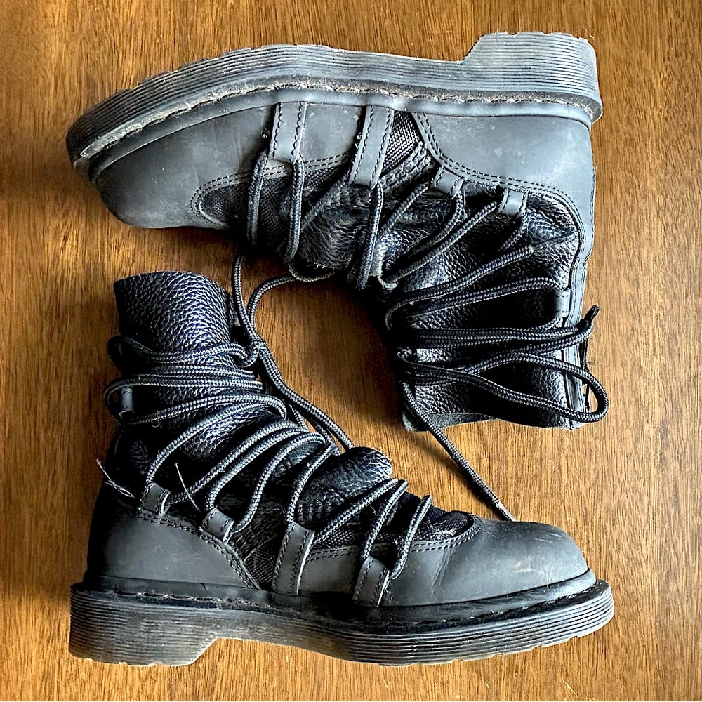 Black leather lace up wrap Dr Martens - limited edition